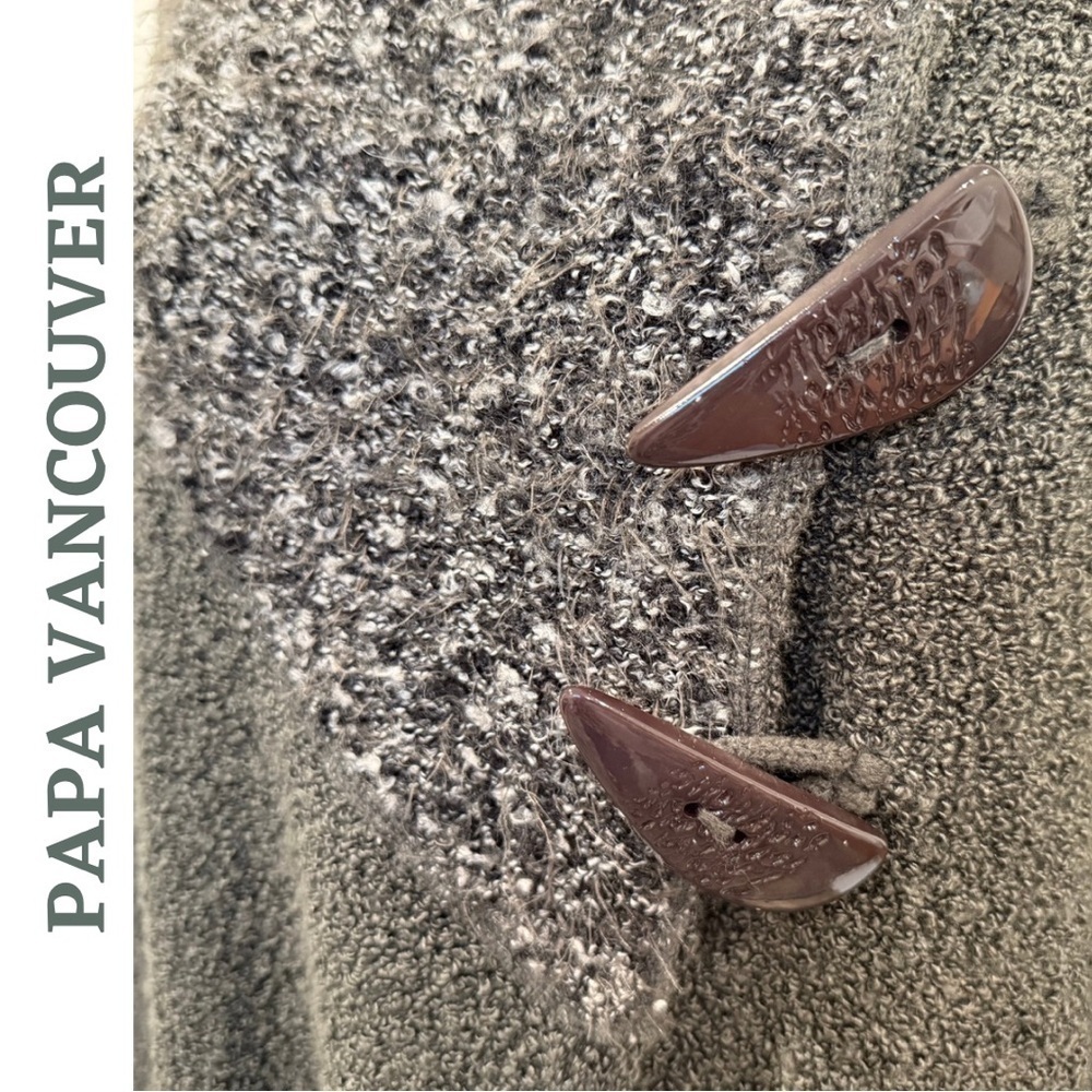 Papa Vancouver Asymmetrical Toggle Closure Boucle Knit Sweater Textured Knit - Picture 7 of 9